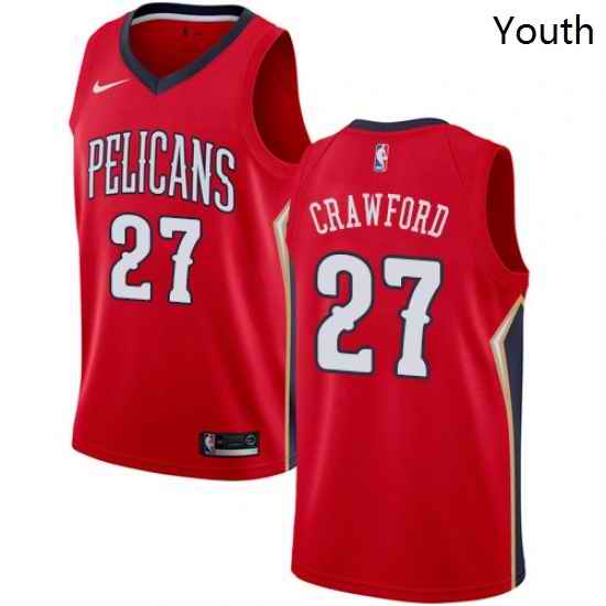 Youth Nike New Orleans Pelicans 27 Jordan Crawford Authentic Red Alternate NBA Jersey Statement Edition